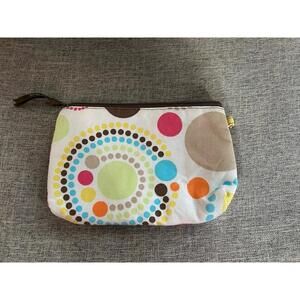 Thirty One Small Zipper Pouch In Circle Spirals Pattern 8x5”